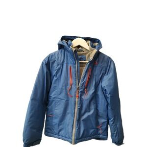 L.L. Bean Kids Winter Jacket M 10-12 Blue Hooded Thinsulate Insulated Coat Zip